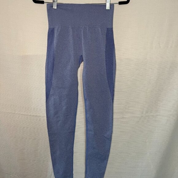 Super Cute Booty Control Leggings full length workout tight Blue Small - 0244 - Picture 3 of 5